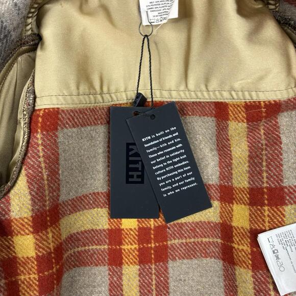 Kith Kids Ginza Wool Flannel Shirt 6–9M Red Plaid Button Up Streetwear NWT - Picture 5 of 8